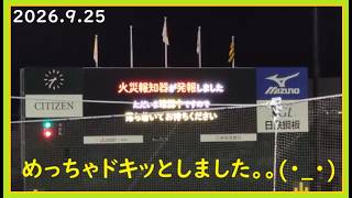 [2026.9.25] 火災報知器の発報による試合中断！ ＠SGLスタジアム～内野指定席(3塁)視点～ 【阪神タイガース】