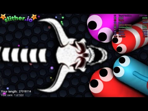 Slither.io A.I. DEVIL SKELETON Vs  Pro Snakes - Epic Skin Slitherio Vip Gameplay - World Record