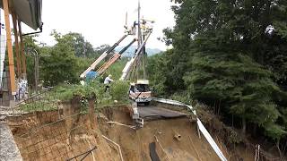 7月7日【びわ湖放送ニュース】市道や住宅に被害　甲賀市信楽町で土砂崩れ