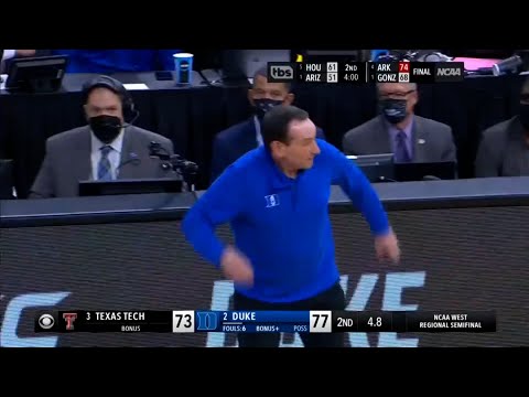 Coach K's reaction to Duke advancing to the Elite Eight