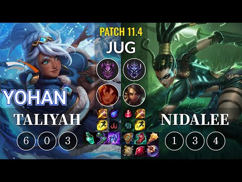 HLE yoHan Taliyah vs Nidalee Jungle - KR Patch 11.4