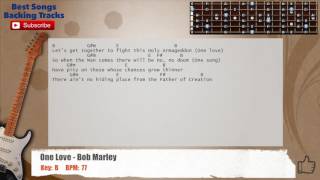 One Love - Bob Marley Guitar Backing Track with chords and lyrics