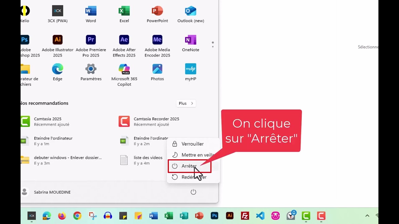 Éteindre l'ordinateur