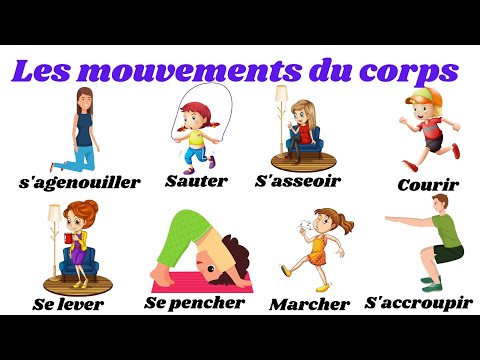 les mouvements du corps en français. apprendre le vocabulaire français facilement.