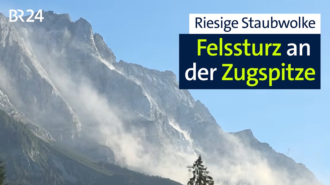 Felssturz an der Zugspitze: Staubwolke kilometerweit sichtbar | Abendschau | BR24