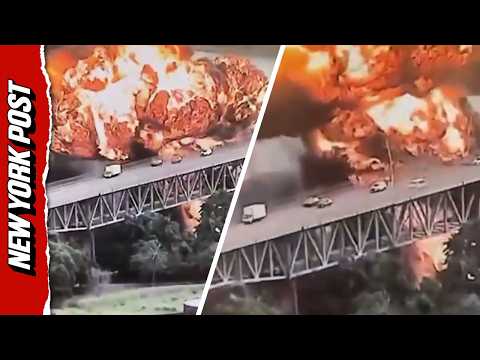 Fireball Erupts After Oil Tanker Explodes on Panama Bridge, Killing One