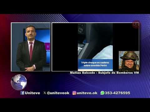 Triple choque en cadena en Avenida Perón