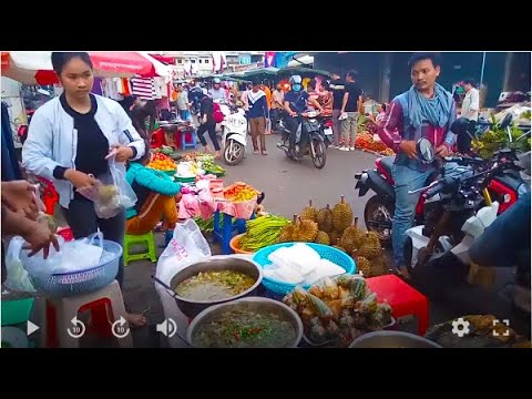 Ready Food For Sales In The Evening - Street Food View In Phnom Penh - Cambodia