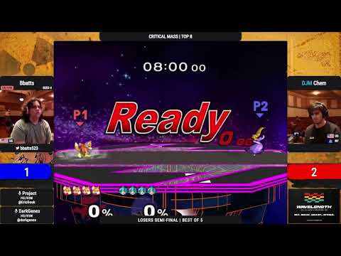 Critical Mass SSBM - L7s | Bbatts (Peach) vs. DJM | Chem (Fox) - Melee LSF