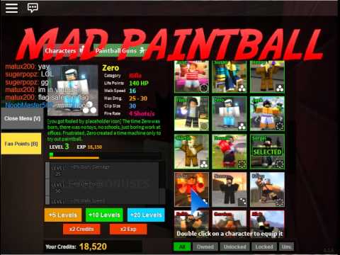 Roblox Mad Paintball All Character Codes смотреть онлайн - 