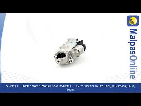 S.137292 - Starter Motor (Mahle) Gear Reducted - 12V, 2.6Kw  for Deutz-Fahr, JCB, Bosch...and more.