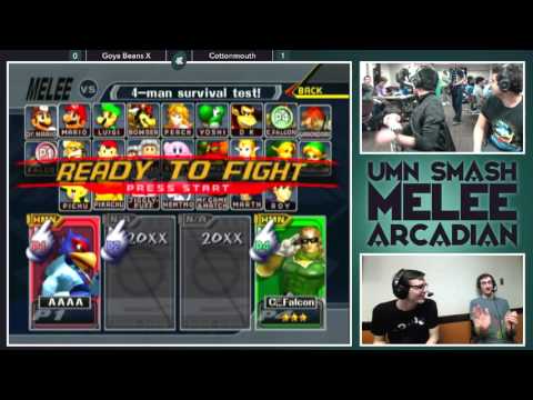 [Go4 Melee Arcadian — 2/27/16] Pools: Goya Beans X (Falco/Peach) v. Cottonmouth (Captain Falcon)