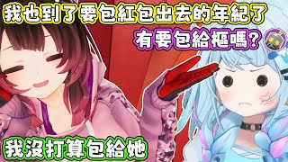 有些人比起金錢，收到其他的禮物會更為快樂。電池君：我今年要開始包紅包給別人了。蘿蔔子：謝謝！我等你的紅包！【蘿蔔子/ロボ子/ROBOCO】【水宮枢/水宮樞】【HOLOLIVE中文】