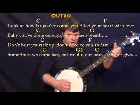Try Everything (Shakira) Banjo Cover Lesson with Chords/Lyrics - Capo 1st