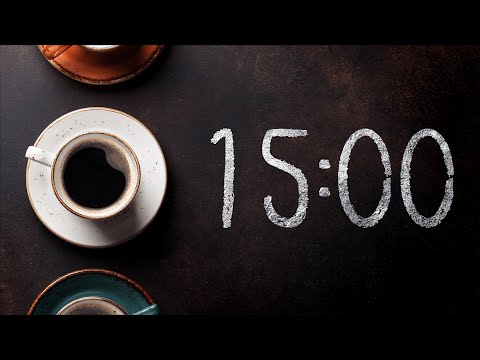 15 MINUTE TIMER ☕ Coffee 🔔 Gentle Alarm [Full HD]