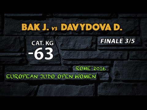 Judo BAK vs DAVYDOVA final3/5 -63kg European Open Rome 2016