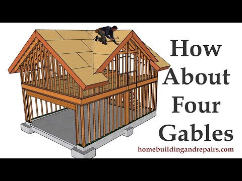 How To Build Four Gable Roof With Loft Over Two Car Garage - Building Education Series Part 13