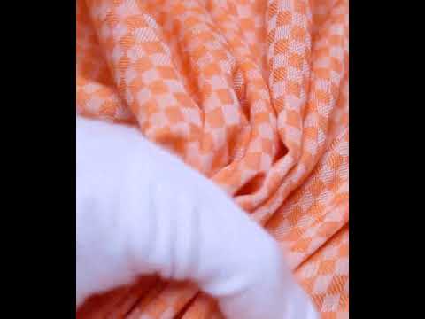 Check White & Orange Twill Pure Cotton 100 Handwoven Fabric — video
