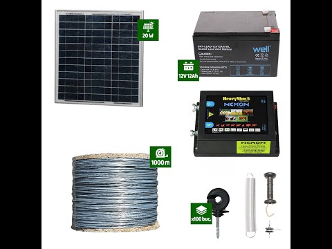 Pachet Gard electric Animale Sălbatice 6,6J putere cu Sârmă Galvanizată 1000m și Panou Solar