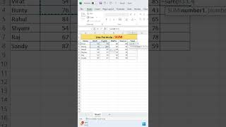 Excel : Sum formula