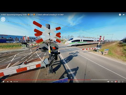 Vr360° Spoorwegovergang Venlo 😍12K😍 // Dutch railroad crossing in Vr 360°
