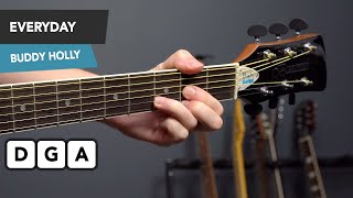 Buddy Holly - &#39;Everyday&#39; Guitar Lesson Tutorial // Simple Guitar Songs for Beginners