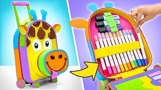 Cómo hacer un organizador de jirafa brillante y colorido | Mochila de foami 🦒 🎒