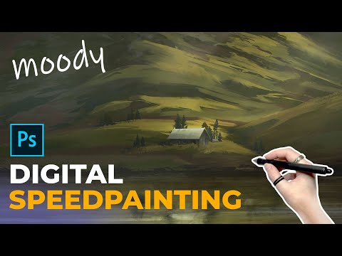 Painting a Moody Landscape Illustration in Photoshop (Speedpainting Process Start-To-Finish!)