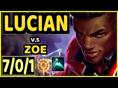ABLAZEOLIVE (LUCIAN) vs ZOE - 7/0/1 KDA MID CHALLENGER GAMEPLAY - NA