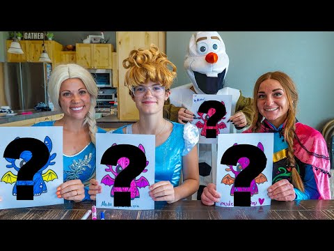 Frozen Elsa and Anna's Three Marker Challenge with Cinderella and Olaf!!!