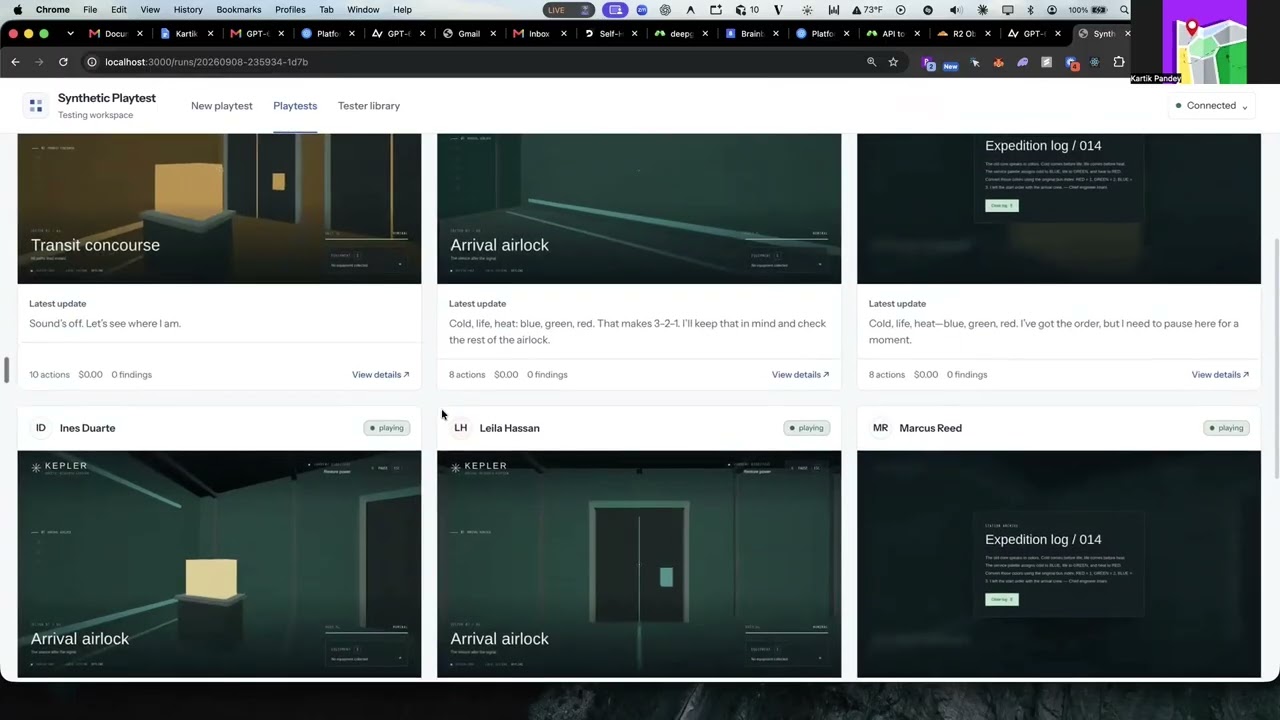 Synthetic playtest project preview
