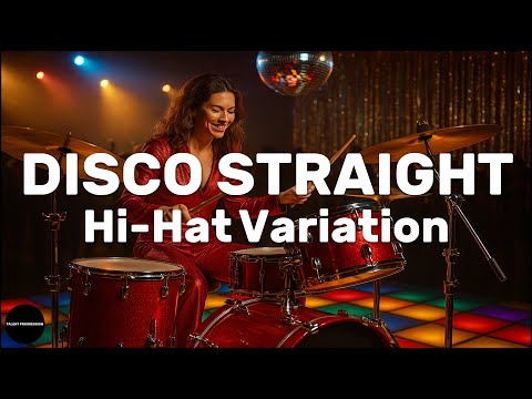 Disco Straight │ Hi-Hat Var. │ Drum Tutorial │ Sheet Music + Play-Along │ 120→60 BPM (Multi-Tempo)