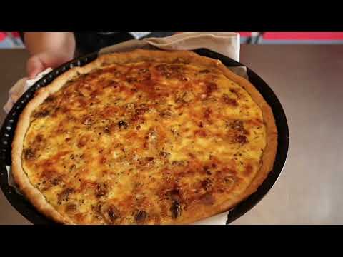 Bacon and mushroom quiche