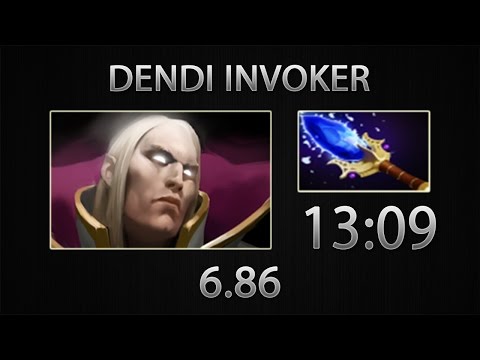 Dota 2 Invoker Fast Farm - Dendi - Aghanim's Scepter - 13:09 [6.86]