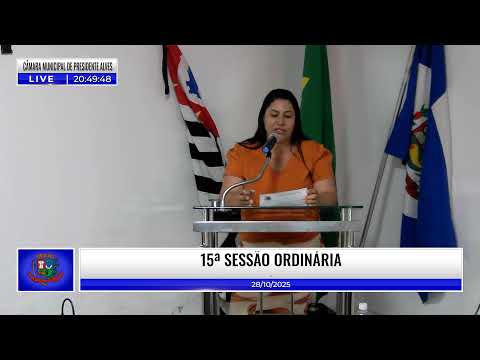 TV CÂMARA PRESIDENTE ALVES - 15ª SESSÃO ORDINÁRIA