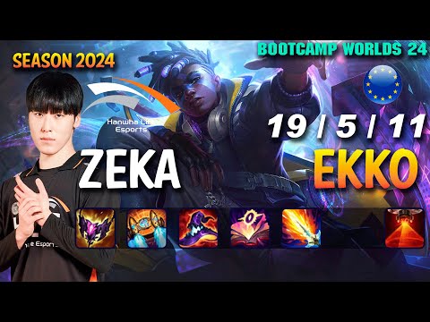 HLE Zeka EKKO vs SYNDRA Mid - Patch 14.19 EUW Ranked WORLDS 2024 Bootcamp | lolrec