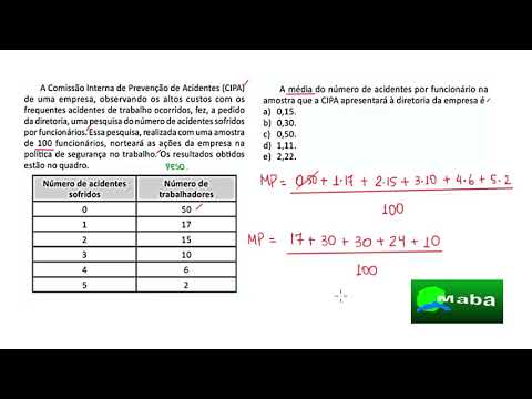 ENEM 2018 - MATHEMATICS - QUESTION 145 - BLUE TEST - WEIGHTED AVERAGE - CIPA - WORKPLACE ACCIDENTS