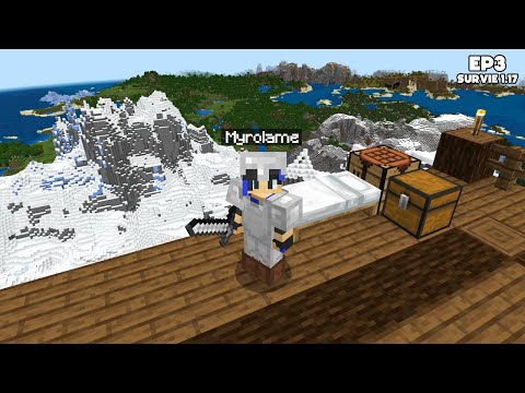 My new BASE in the MOUNTAIN!  - Episode 3 Survival Minecraft Beta 1.17
