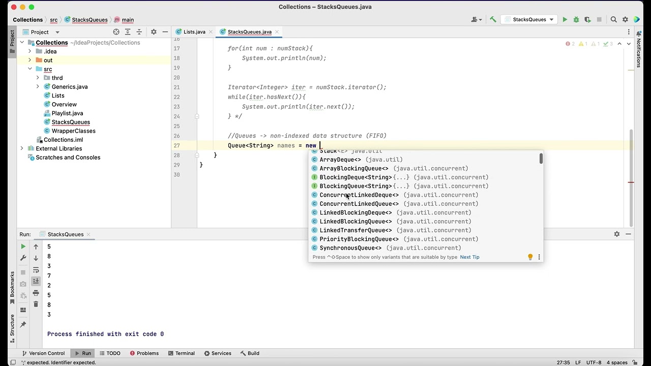 Java Collections #5 Stacks and Queues