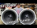 Two 33 Subwoofers For ALL The BASS B2 Audio X26 Ferrite Unboxed Flexed 10Hz
