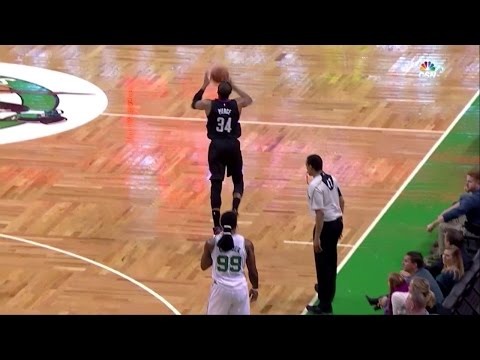 Paul Pierce hits a long three that doesn't count and gets an ovation from TD Garden crowd anyway