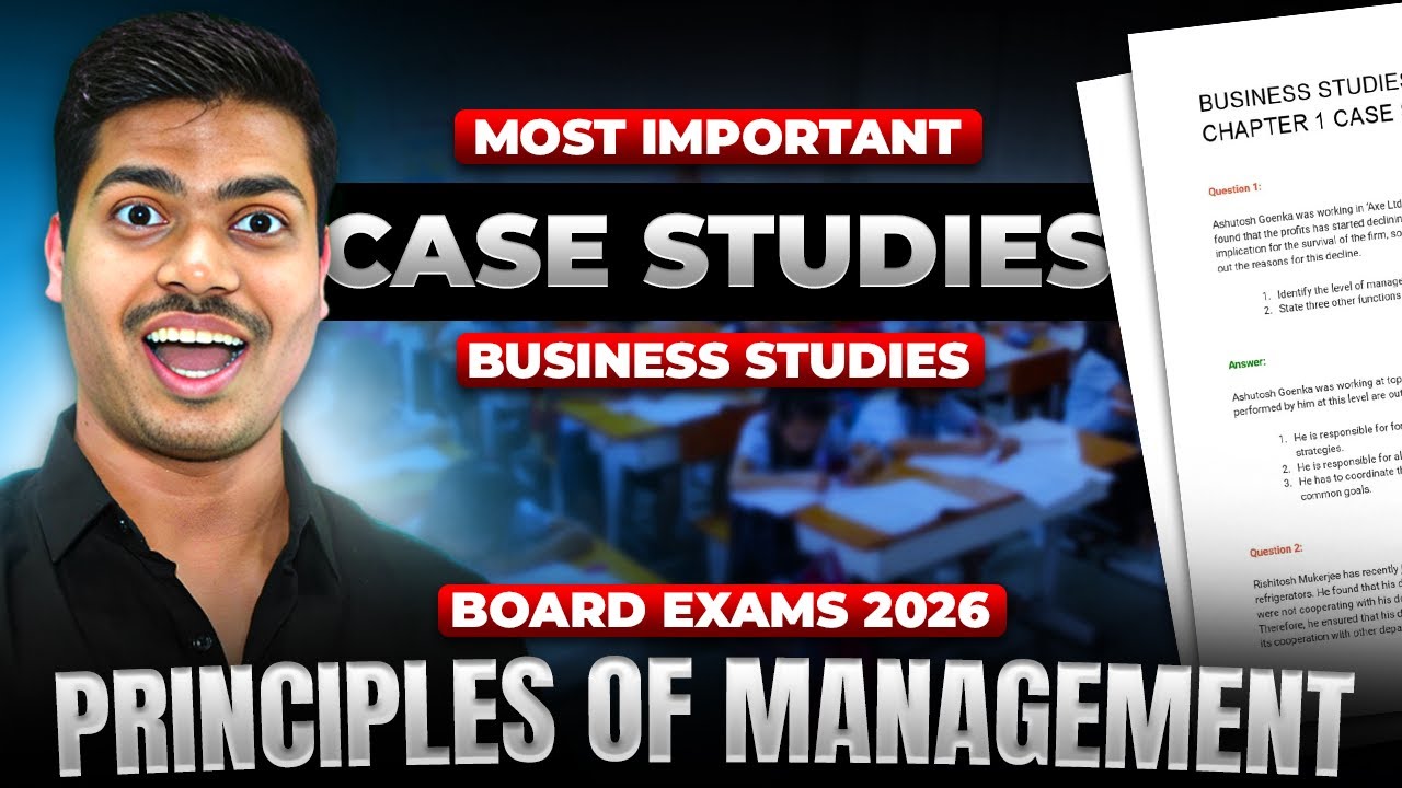 Most Important Case studies & PYQ's | Principles of Management. Class 12 Business studies Board 2026