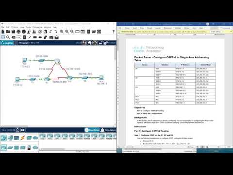 (CCNP ENCOR v8) 8.2.1 Packet Tracer - Configure OSPFv2 in a Single Area