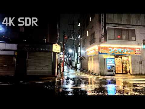 Rainy Night Walk in Shinagawa City’s Quiet Backstreets | Tokyo, Japan | 4K/SDR