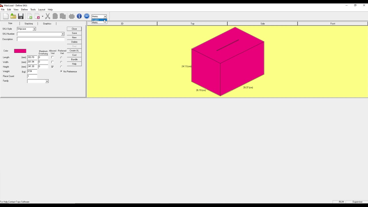 MaxLoad - Define SKU