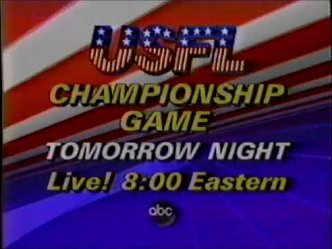 CMGUS VCR CLASSIC COMMERCIALS: 1985 JUL 13 USFL CHAMPIONSHIP OAKLAND BALTIMORE ANTHONY CARTER HEBERT