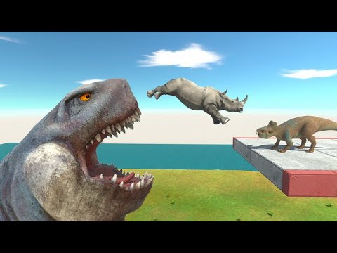 Slide Down And Try To Catch Montanoceratops - Animal Revolt Battle Simulator
