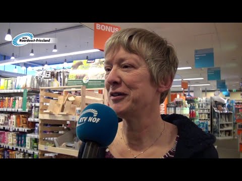 1 minuut gratis winkelen bij Albert Heijn Dokkum met Janny de Vries