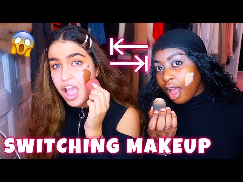 ME & MY BEST FRIEND SWITCH MAKEUP! (funny af) + REAKTION VON FREUND | Yasminliyah