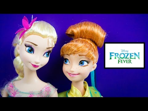 Anna & Elsa Disney Frozen Fever Dolls Snowgies by Kinder Playtime Video